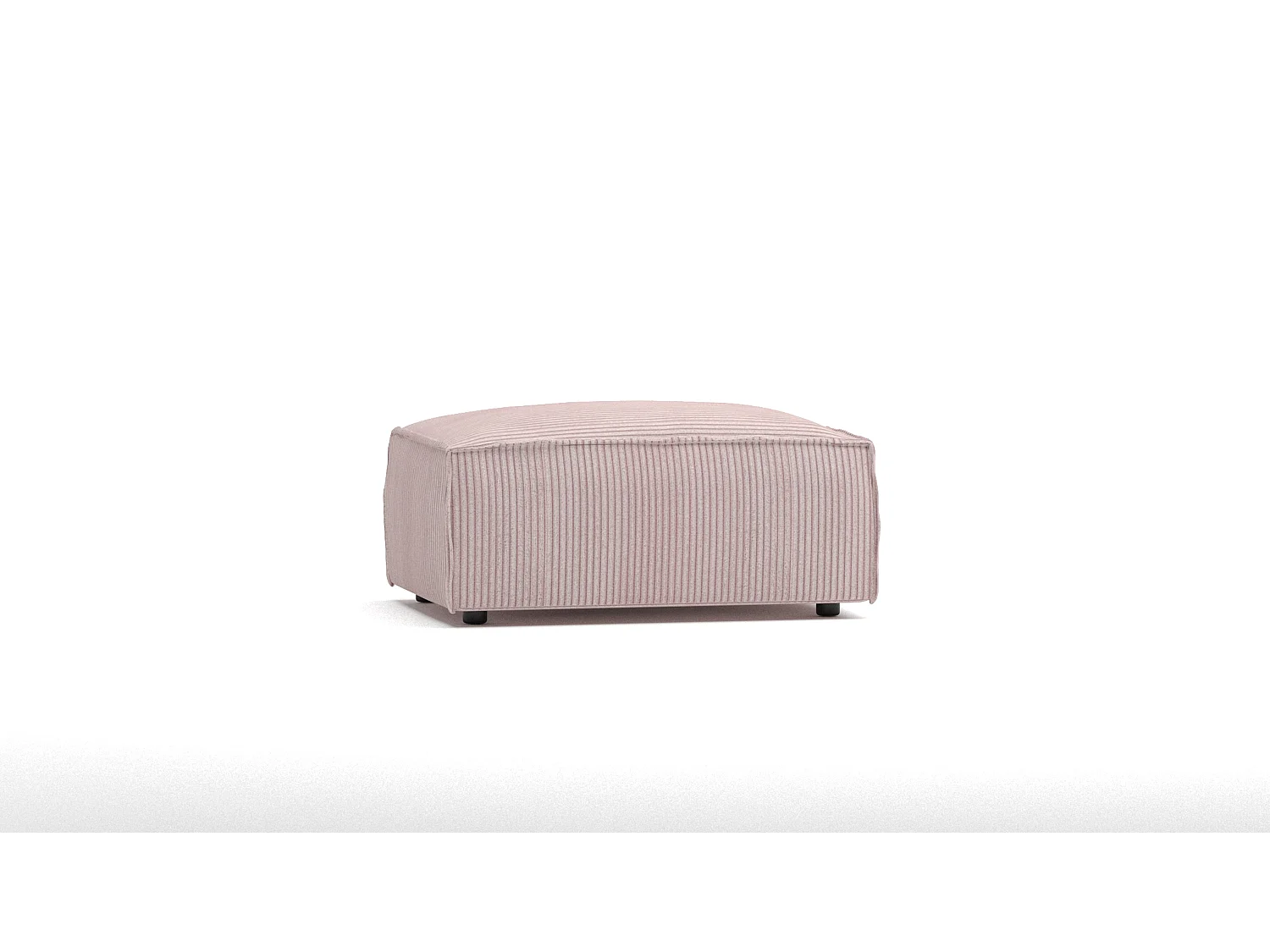 Moderner Fußhocker Vera aus Cord mit weichem Sitz