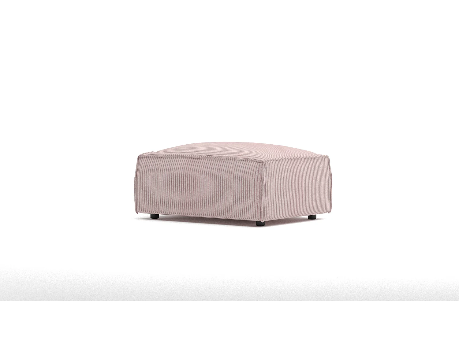 Moderner Fußhocker Vera aus Cord mit weichem Sitz