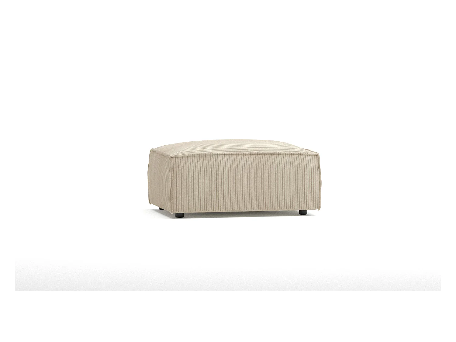 Moderner Fußhocker Vera aus Cord mit weichem Sitz