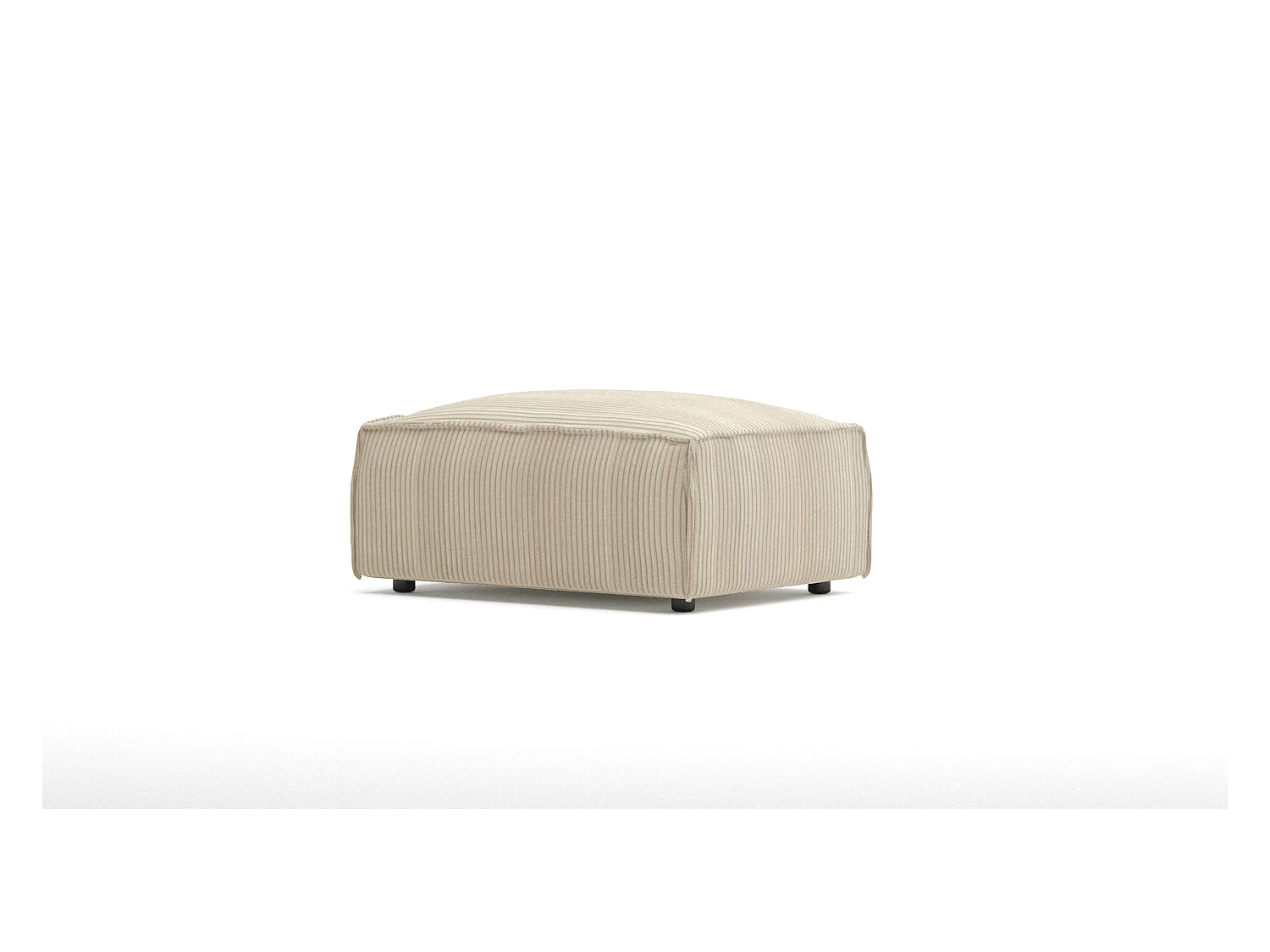Moderner Fußhocker Vera aus Cord mit weichem Sitz