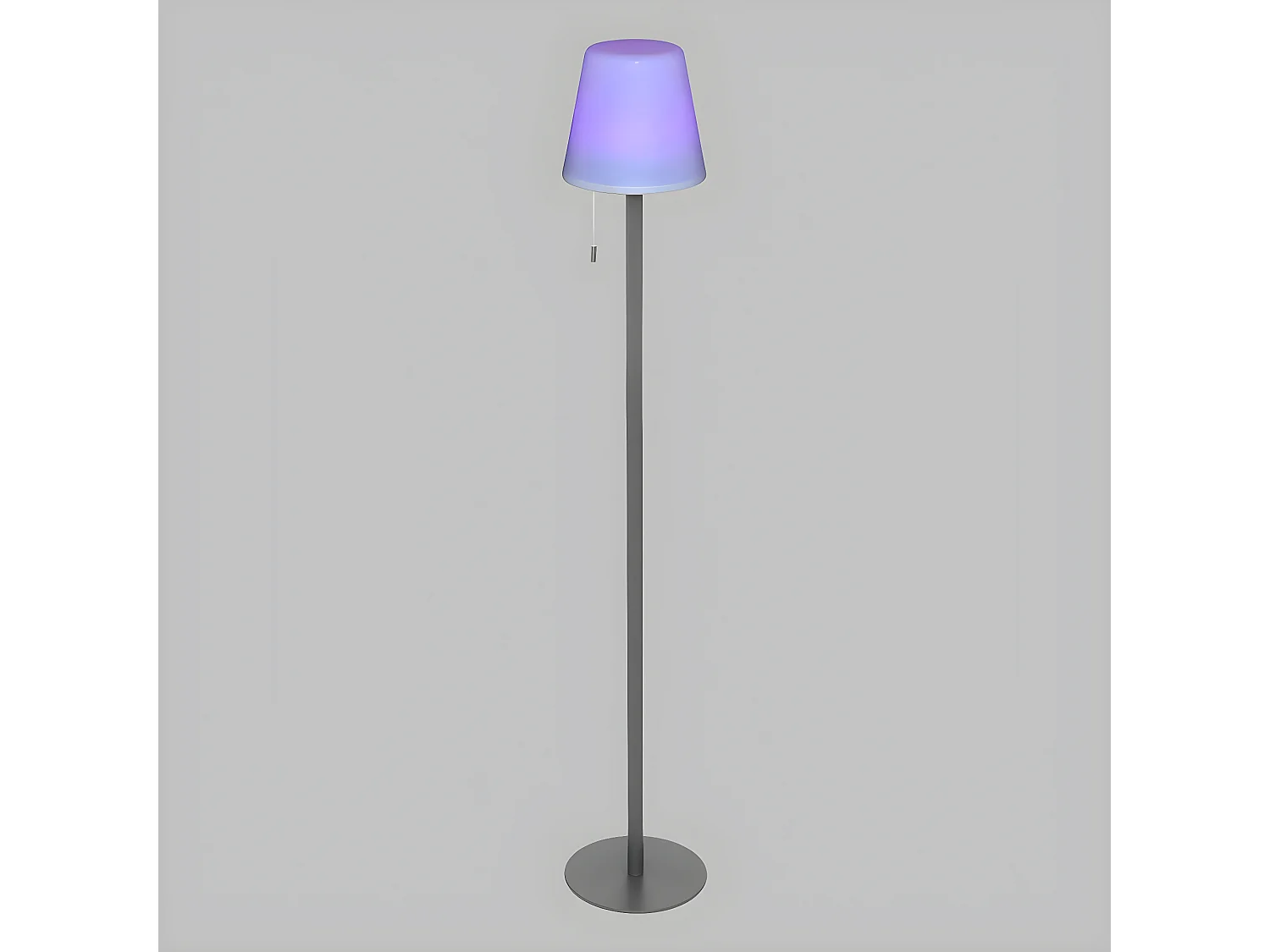 Lampe à poser, lampadaire droit en polypropylène et métal coloris  Gris Graphite, blanc