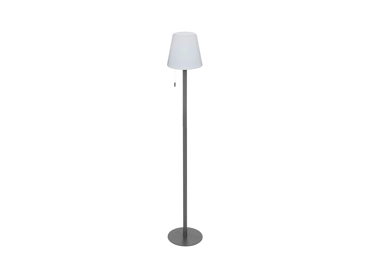 Lampe à poser, lampadaire droit en polypropylène et métal coloris  Gris Graphite, blanc