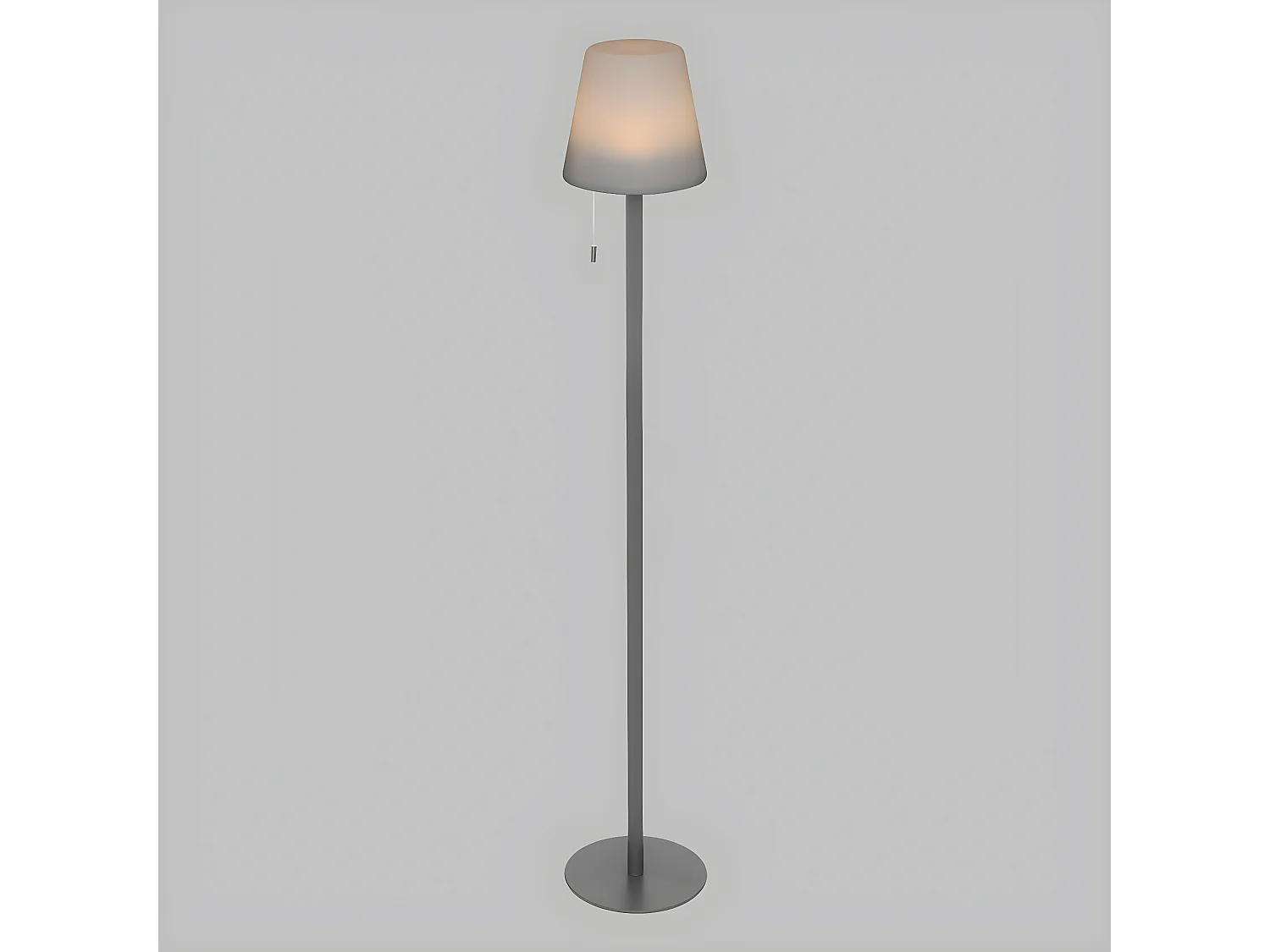 Lampe à poser, lampadaire droit en polypropylène et métal coloris  Gris Graphite, blanc