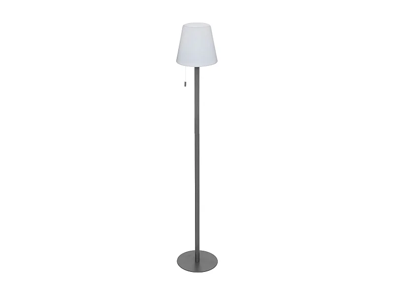 Lampe à poser, lampadaire droit en polypropylène et métal coloris  Gris Graphite, blanc