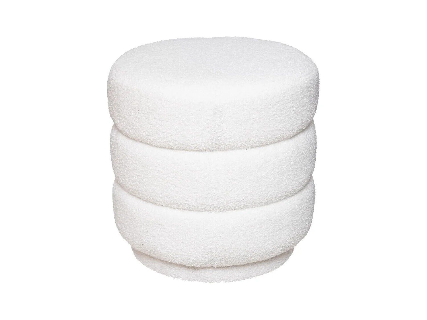 Pouf en polyester coloris blanc - diamètre 40  x H. 40  cm