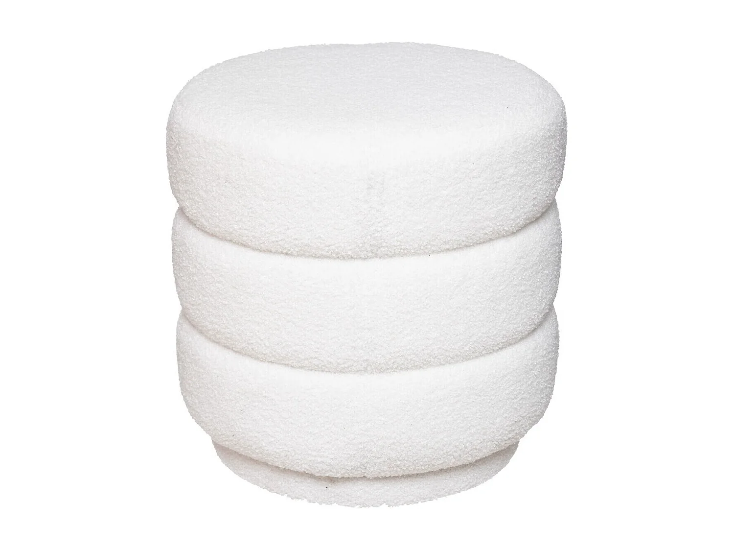 Pouf en polyester coloris blanc - diamètre 40  x H. 40  cm