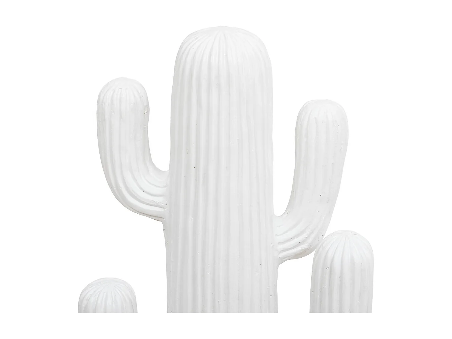 Lot de 2 Cactus décoratifs, décorations d'extérieur coloris blanc -  L. 28  x P.  14,5  x H. 57  cm