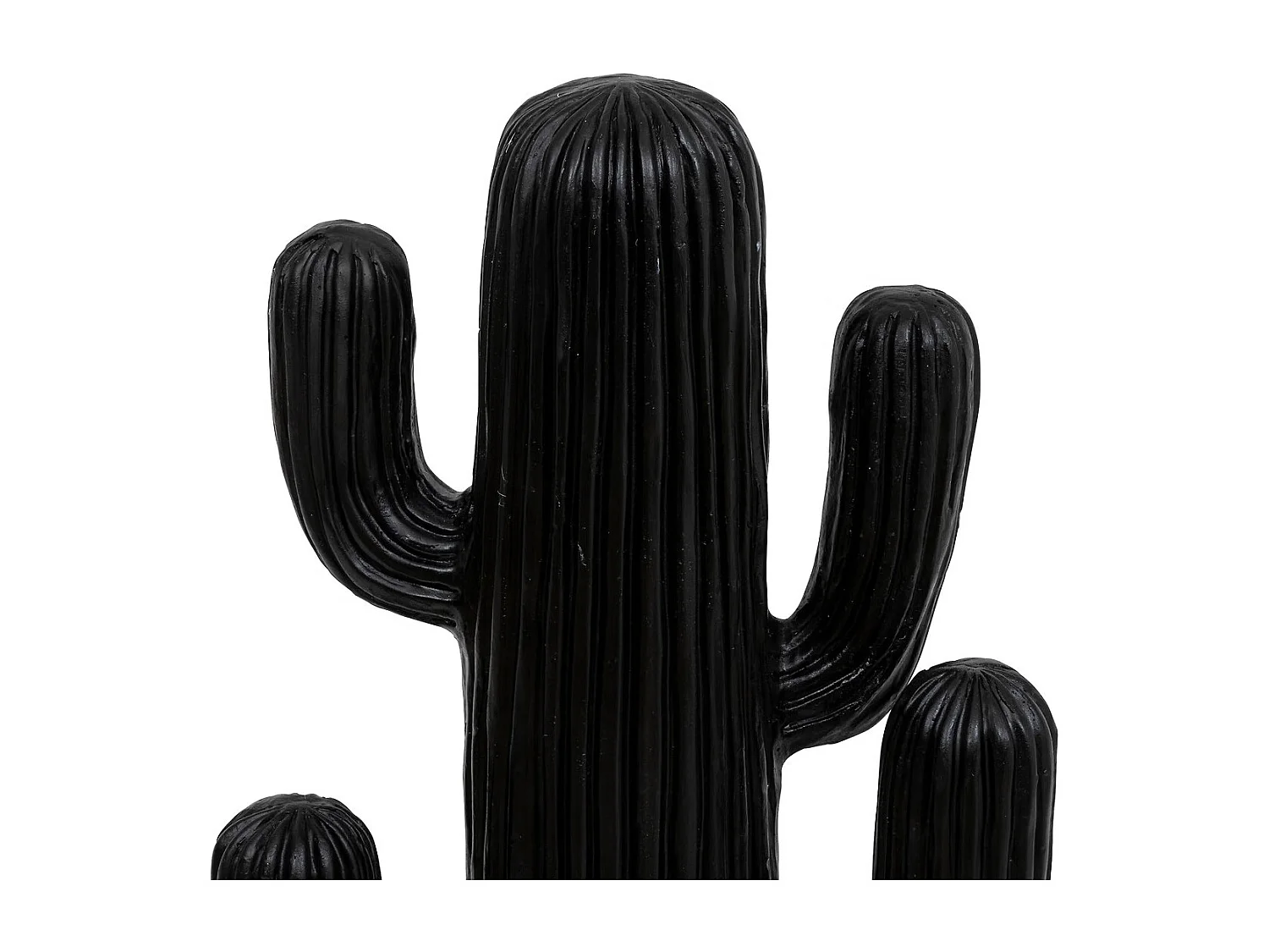 Lot de 2 Cactus décoratifs, décorations d'extérieur coloris noir -  L. 28 x P. 14,5  x H. 57  cm