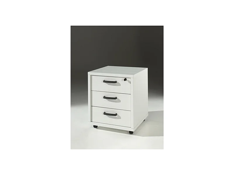 Büro Rollcontainer mit 3 Schubladen in Mattweiß | Kollektion SOON | Meublorama