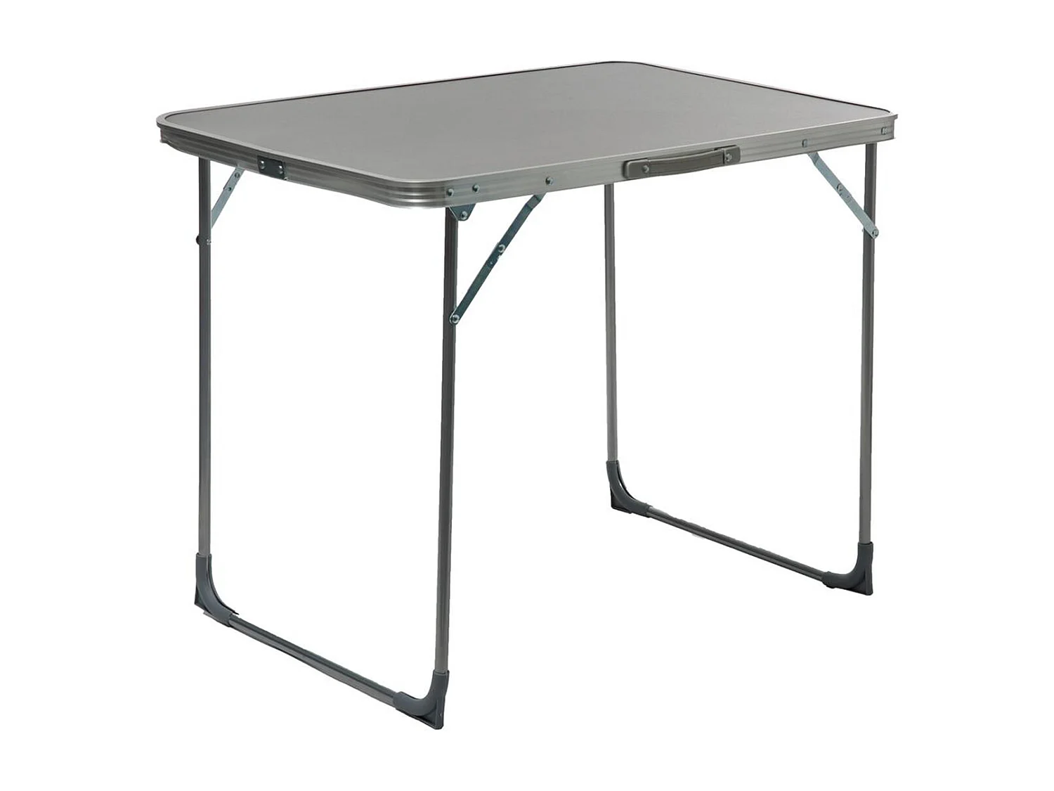 Table de jardin pliante en aluminium coloris gris, bleu - L. 80 x P. 60 x H. 70 cm