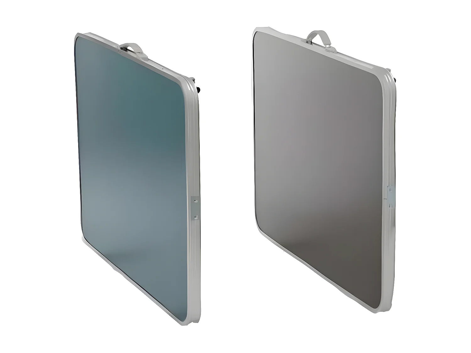 Table de jardin pliante en aluminium coloris gris, bleu - L. 80 x P. 60 x H. 70 cm