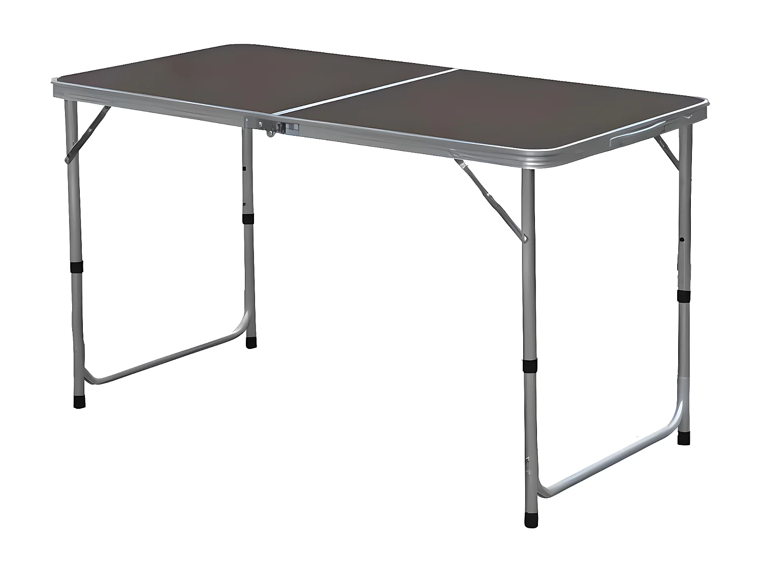 Table de jardin pliante en aluminium coloris gris - L. 120 x P. 60 x H. 69/61/55 cm