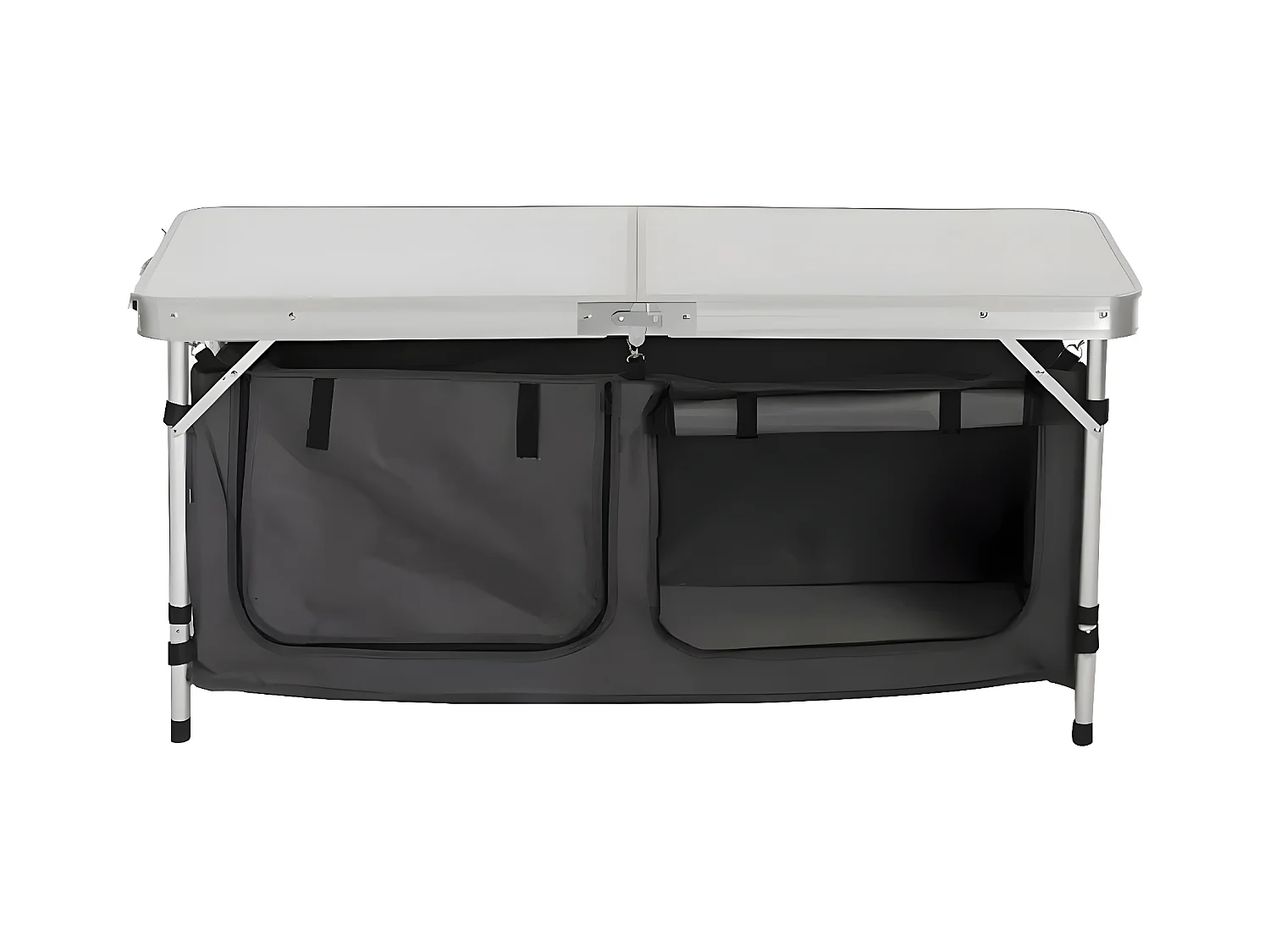 Table de jardin Rectangulaire en aluminium coloris gris  - L. 69,5 x P. 47  x H. 120  cm