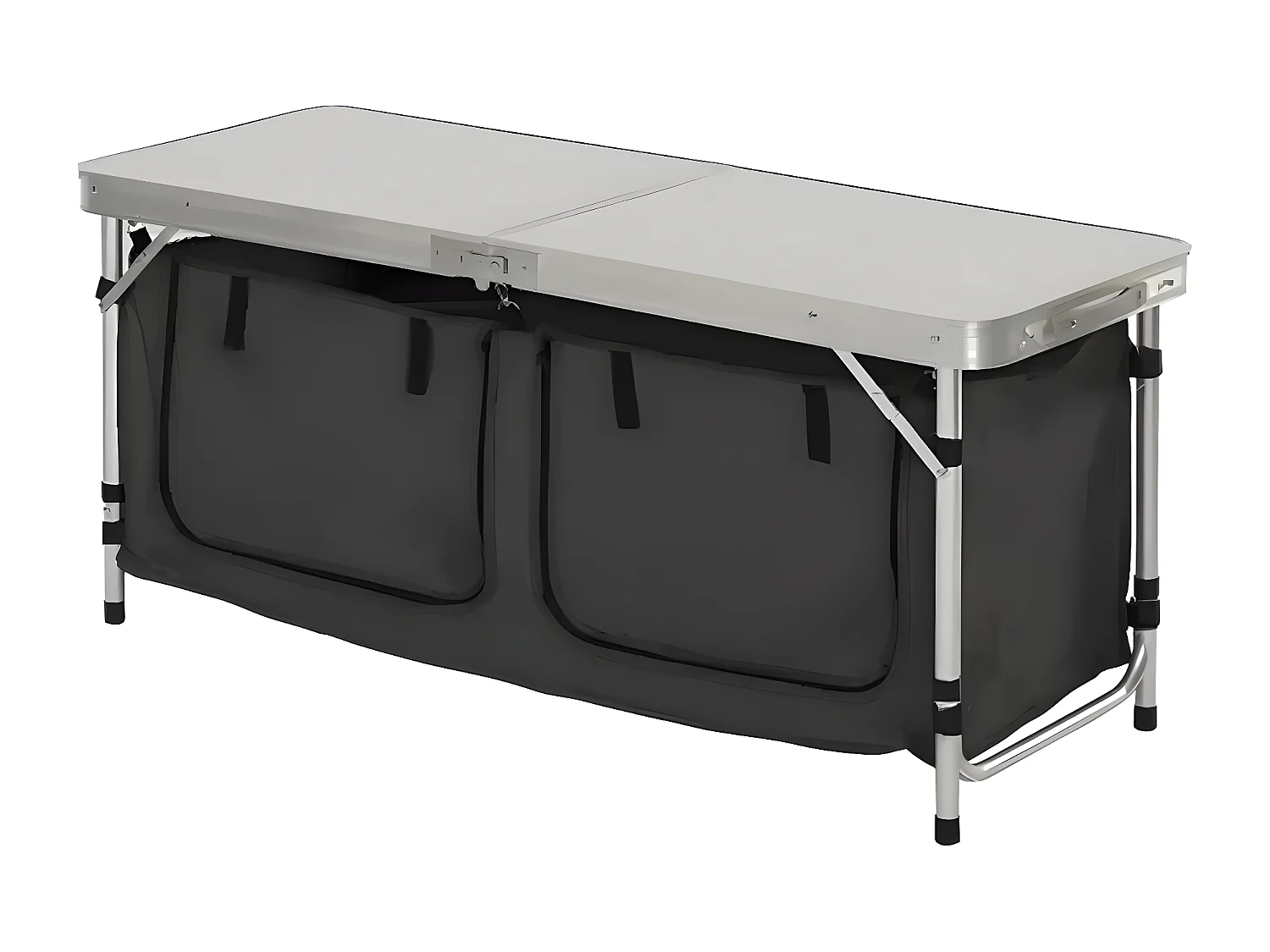 Table de jardin Rectangulaire en aluminium coloris gris  - L. 69,5 x P. 47  x H. 120  cm