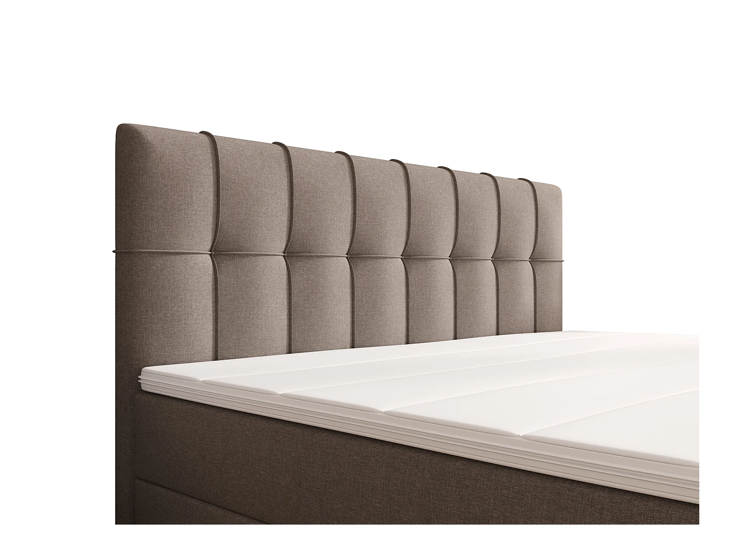 Set boxspring hoofdbord + bedbodems + matras + topmatras SIERO van YSMÉE - 180 x 200 cm - Stof - Grijs