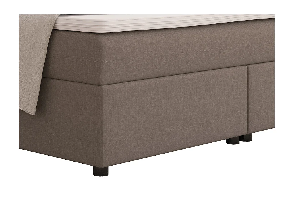 Set boxspring hoofdbord + bedbodems + matras + topmatras SIERO van YSMÉE - 180 x 200 cm - Stof - Grijs