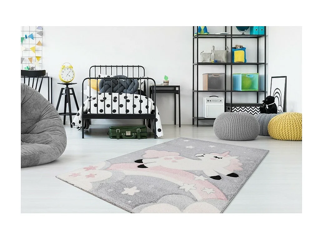 Kindertapijt 170x120cm, design A723O in roze kleur - Comfort en elegantie voor uw interieur