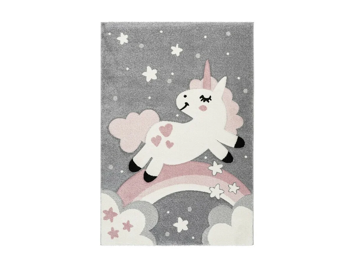 Tapis enfant 150x80cm, design A723O coloris rose - Confort et élégance pour votre intérieur