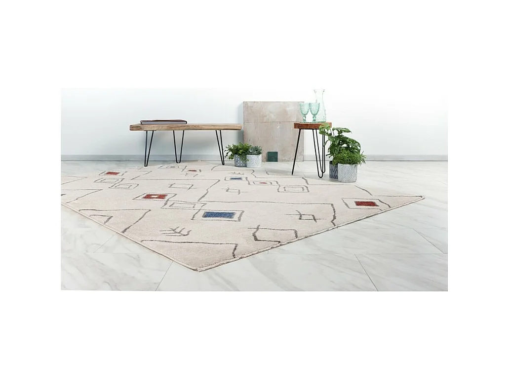 Alfombra 170x120cm, diseño A305R en colores multicolor - Confort y elegancia para su interior.