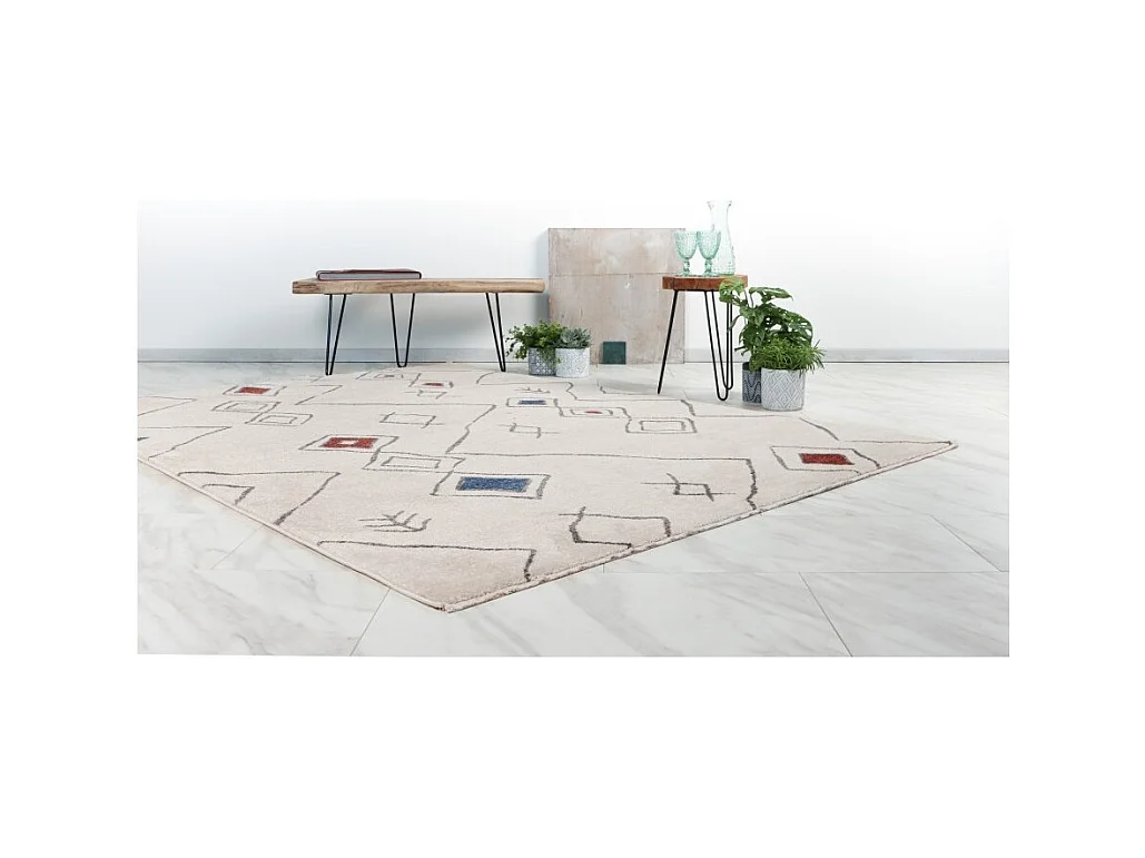 Tapete 230x160cm, design A305R, cores multicoloridas - Conforto e elegância para o seu interior.