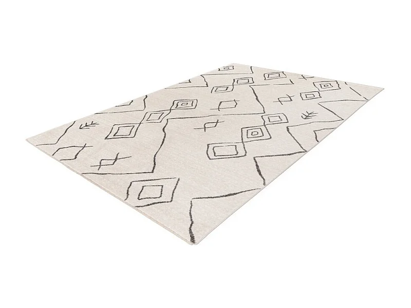 Teppich 170x120cm, Design A305R in Elfenbeinfarbe - Komfort und Eleganz für Ihr Interieur