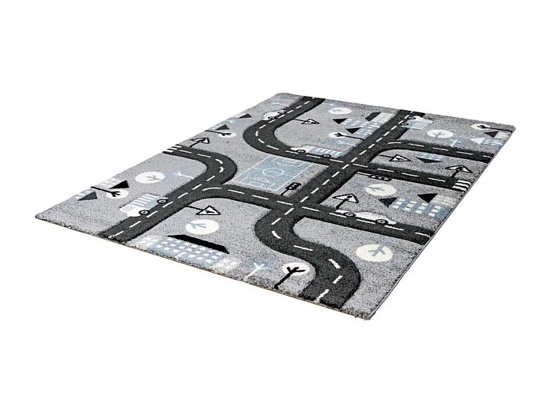 Tapis enfant 150x80cm, design A133O coloris gris - Confort et élégance pour votre intérieur