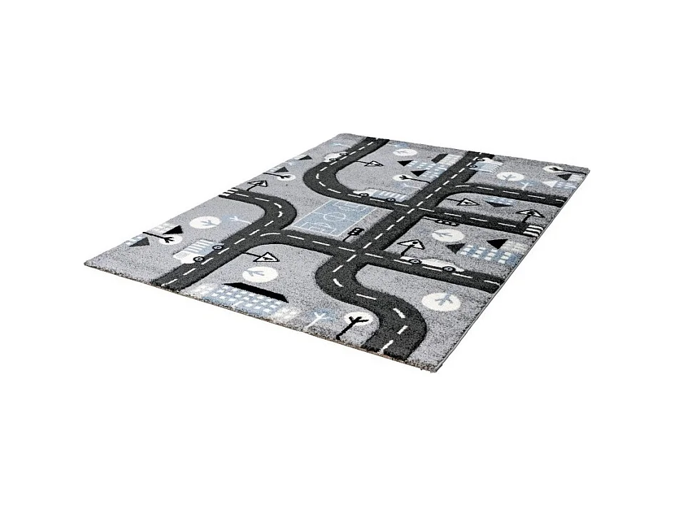 Tapis enfant 150x80cm, design A133O coloris gris - Confort et élégance pour votre intérieur