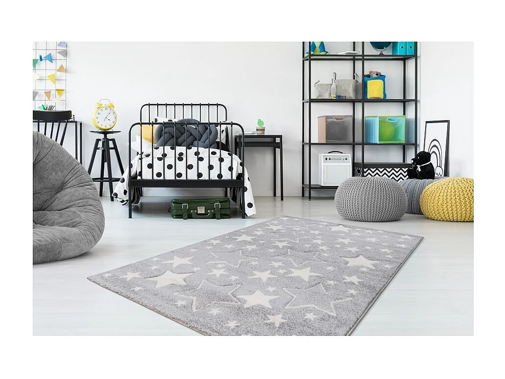 Tapis enfant 230x160cm, design A923O coloris gris - Confort et élégance pour votre intérieur