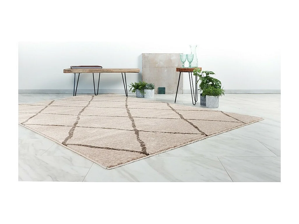 Tapete 150x80cm, design A105R na cor bege - Conforto e elegância para o seu interior.