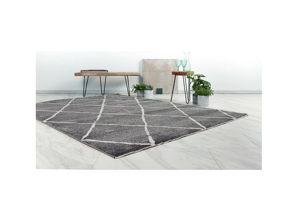 Alfombra 230x160cm, diseño A105R en color gris - Confort y elegancia para su interior.