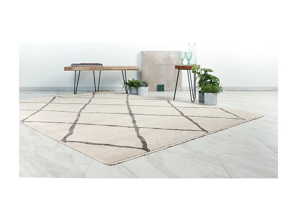 Tapijt 230x160cm, design A105R, kleur Ivoor - Comfort en elegantie voor uw interieur