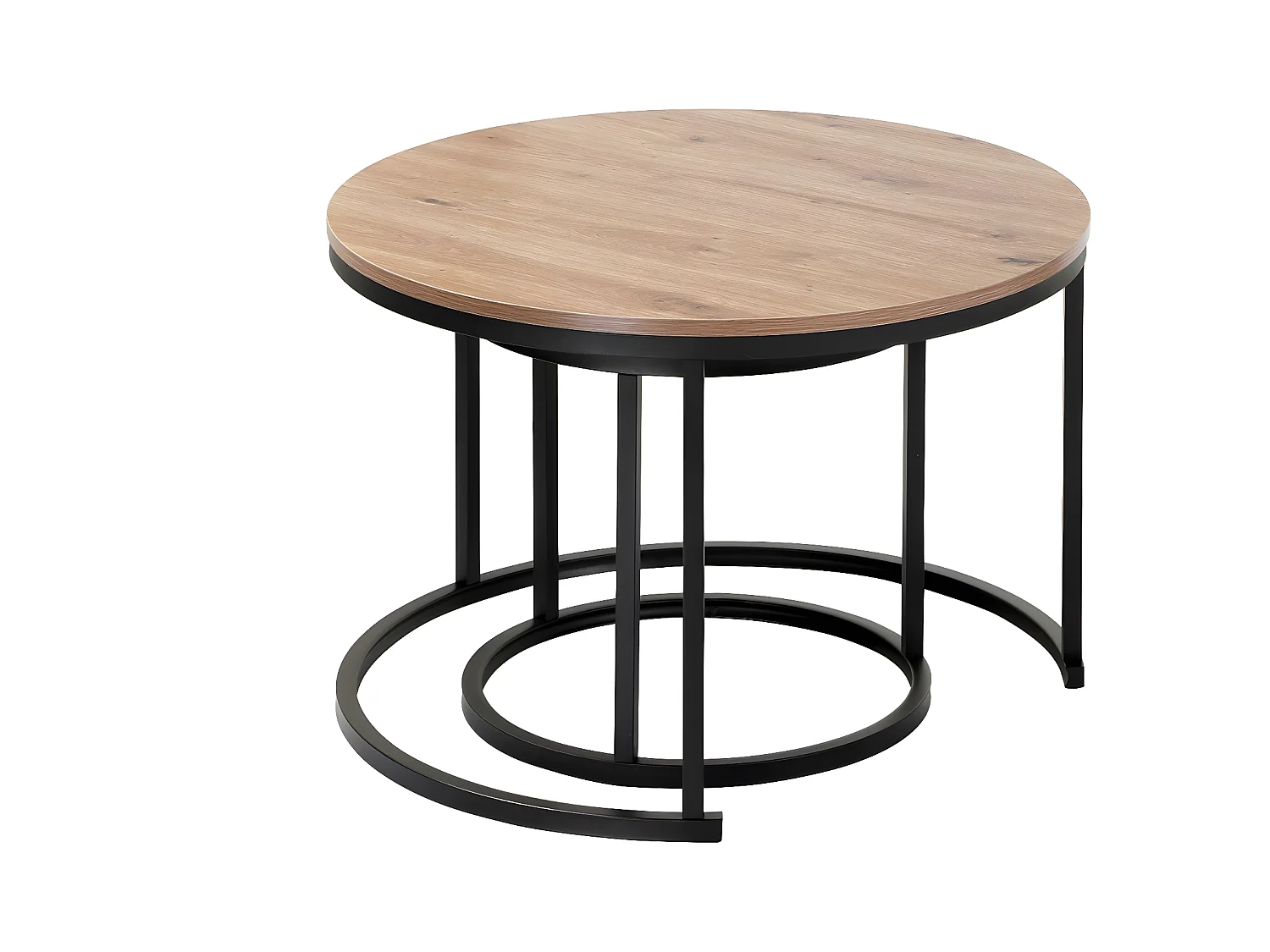 Set aus 2 stapelbaren runden Beistelltischen - L70 cm