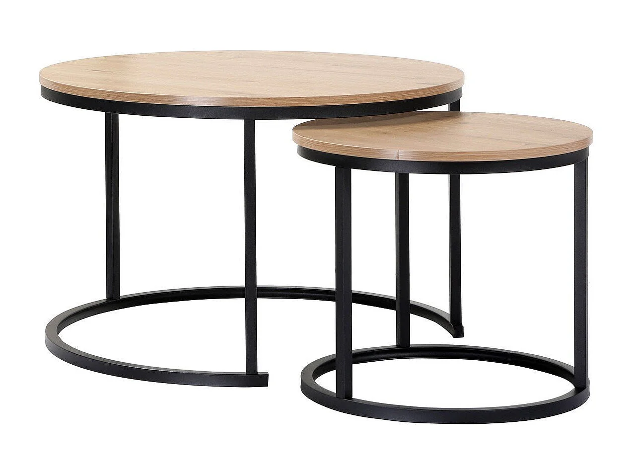 Lot de 2 Tables Basses Gigognes Rondes L70 cm - LENNY
