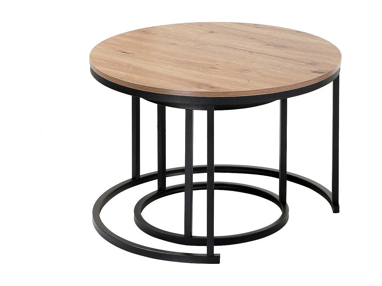 Lot de 2 Tables Basses Gigognes Rondes L70 cm - LENNY