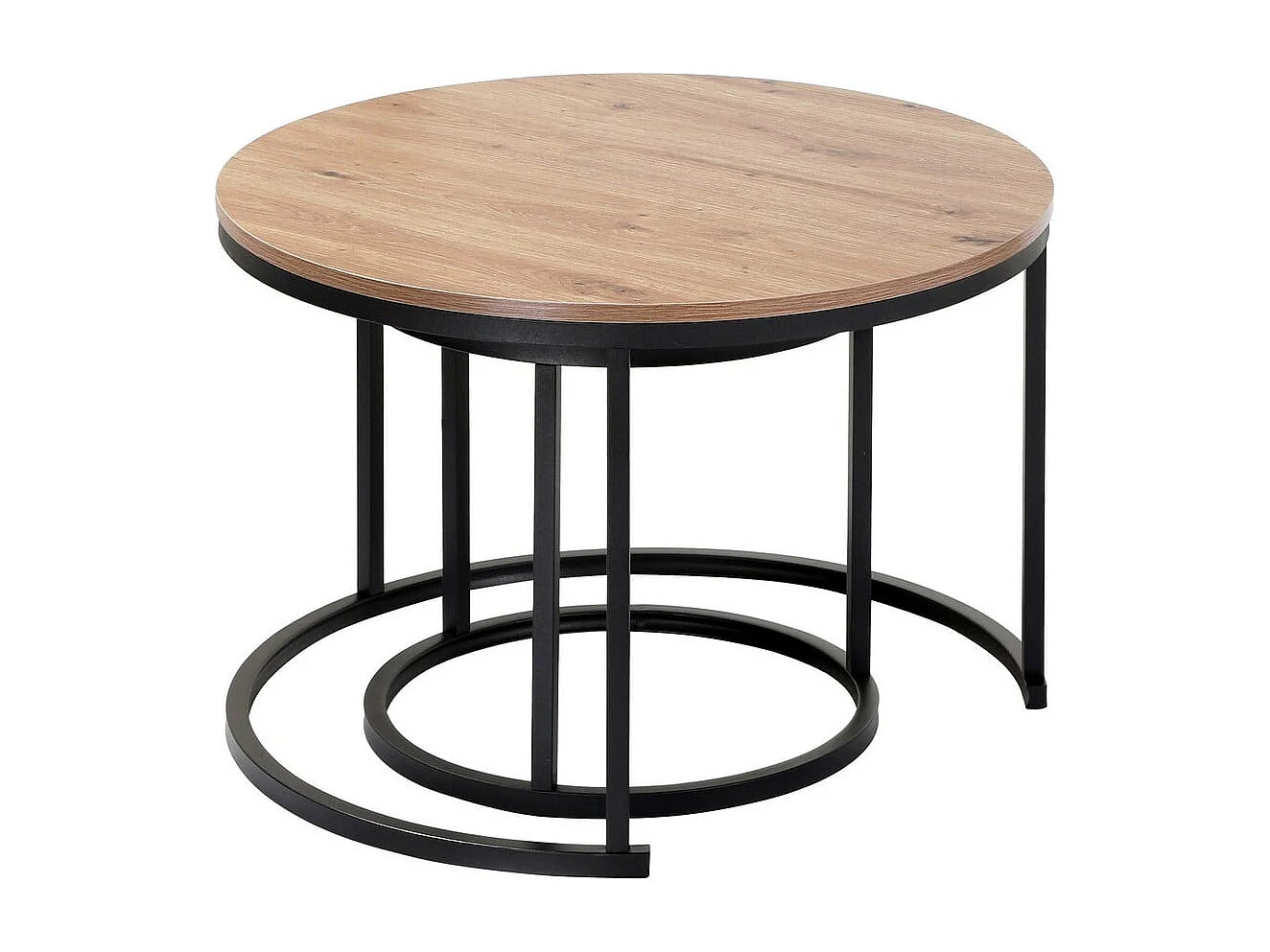 Lot de 2 Tables Basses Gigognes Rondes L70 cm - LENNY