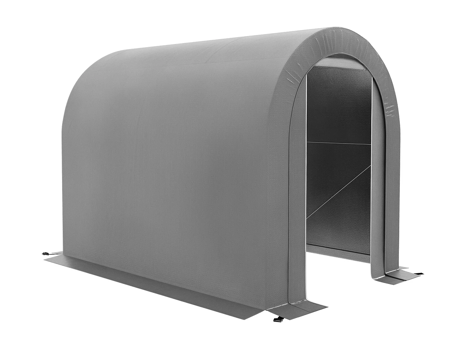 Abri de jardin rangement extérieur dim. 239L x 159l x 190H cm - porte zippée - acier galvanisé PE gris