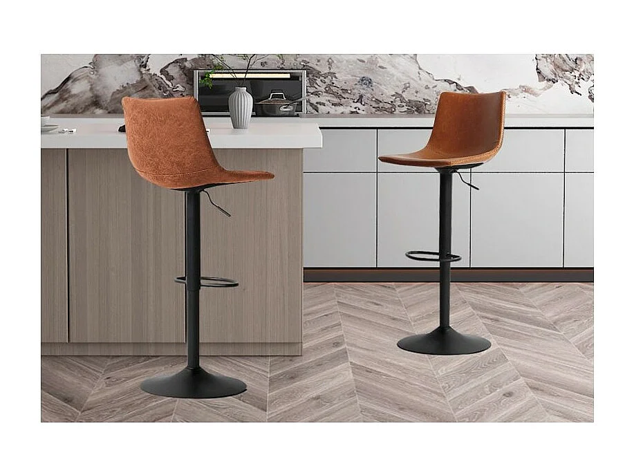 Vintage stijl barkruk in cognackleur. SOUL collectie