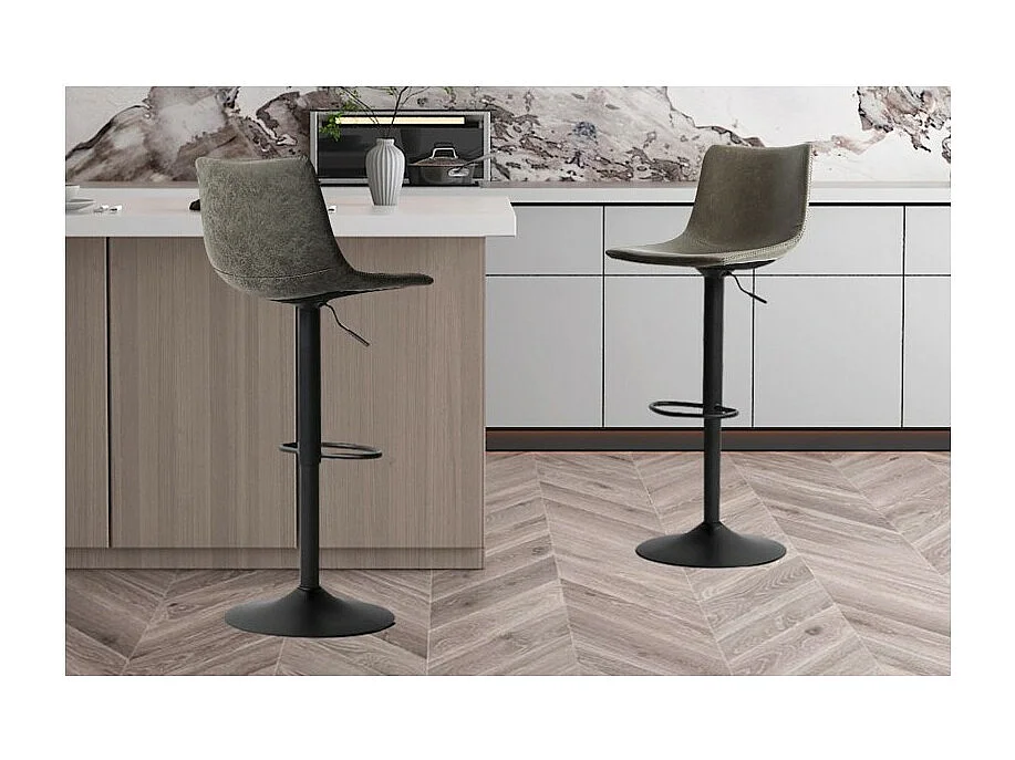 Banco de bar estilo vintage na cor cinza. Coleção SOUL