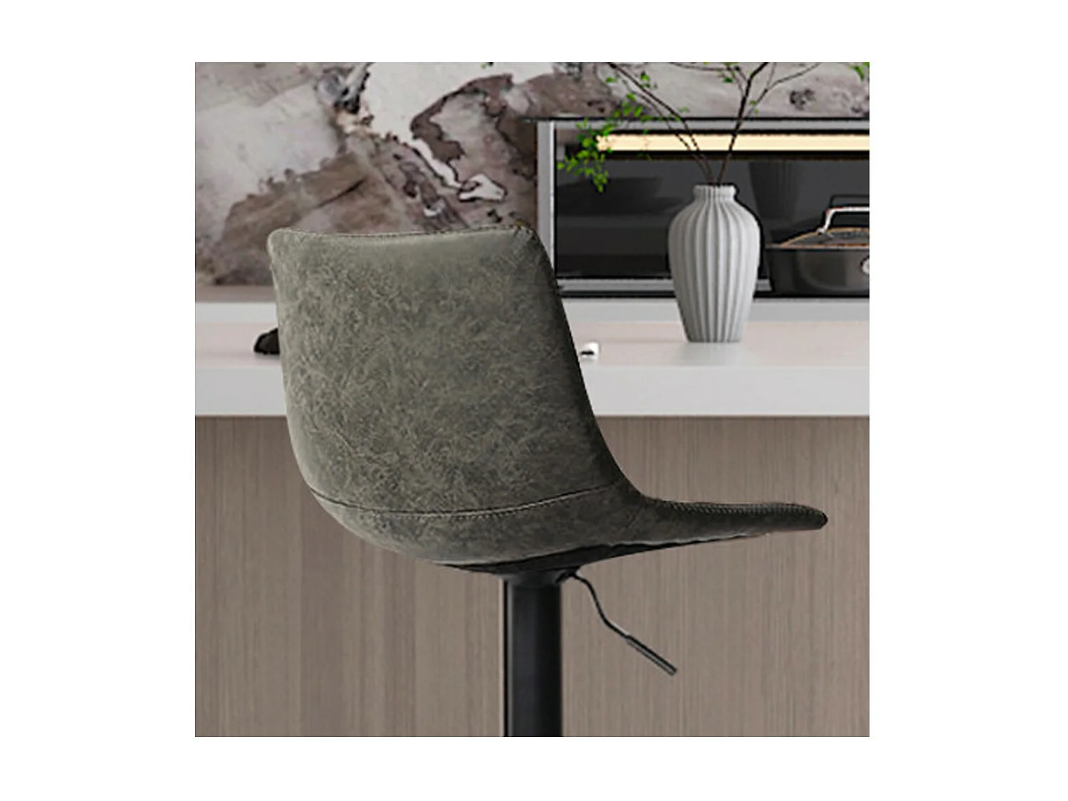 Banco de bar estilo vintage na cor cinza. Coleção SOUL