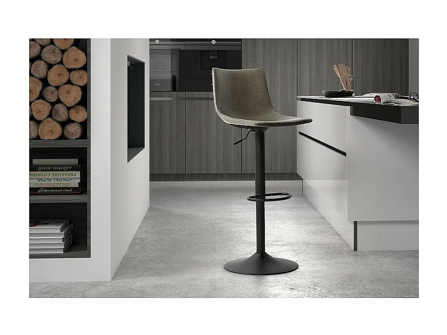 Banco de bar estilo vintage na cor cinza. Coleção SOUL