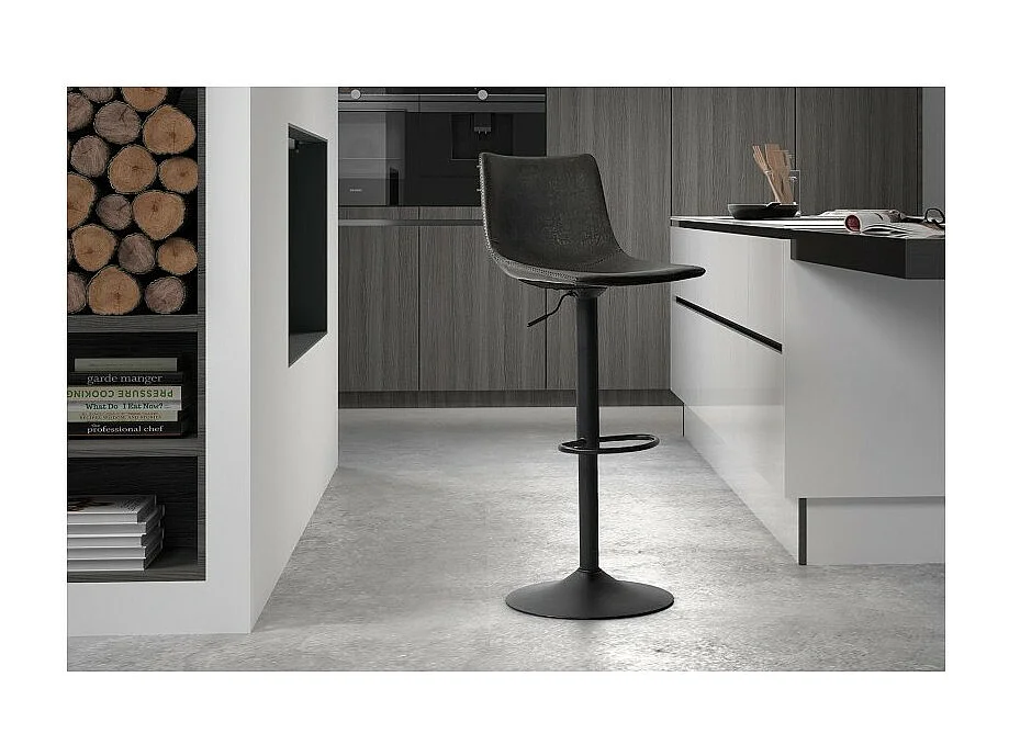 Taburete de bar estilo vintage color negro. Colección SOUL