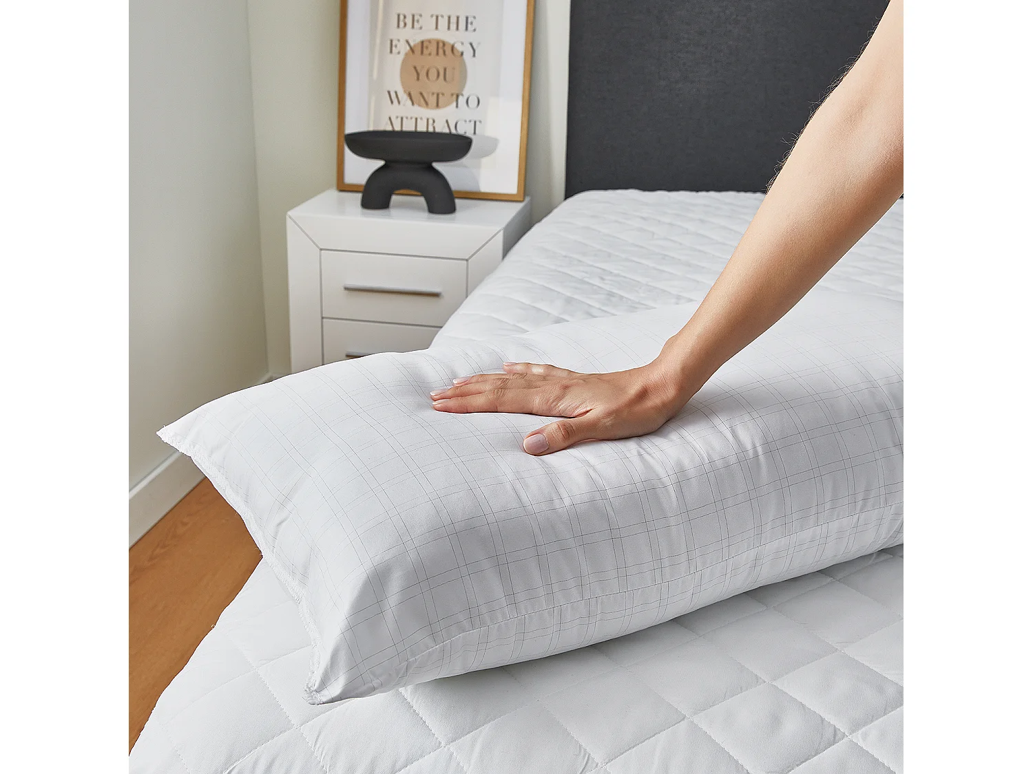 Guanciale in fibra Antistress, tessuto di fodera in fili di carbonio