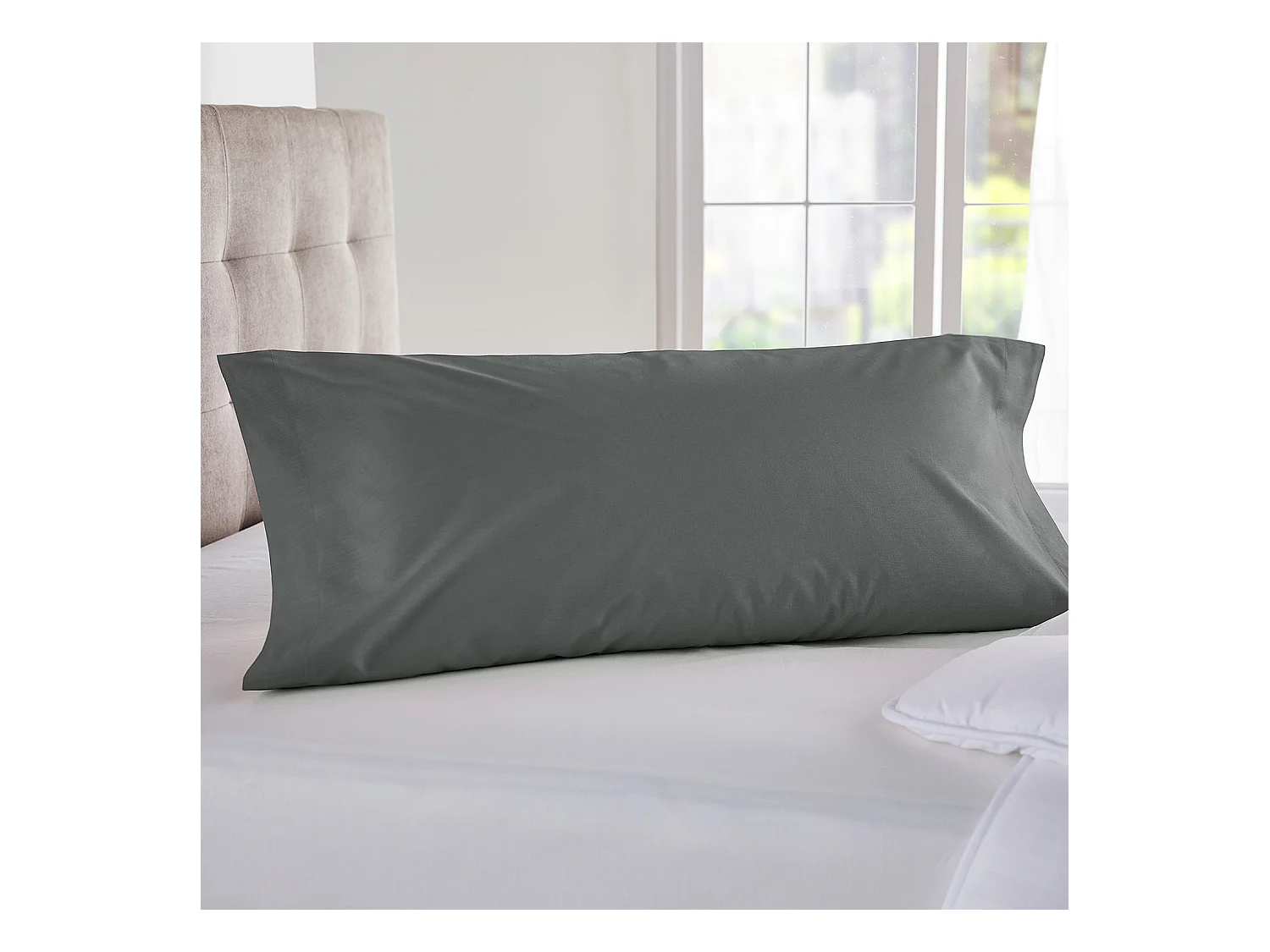 Taie d'oreiller 100 % coton 140 fils respirante Gris