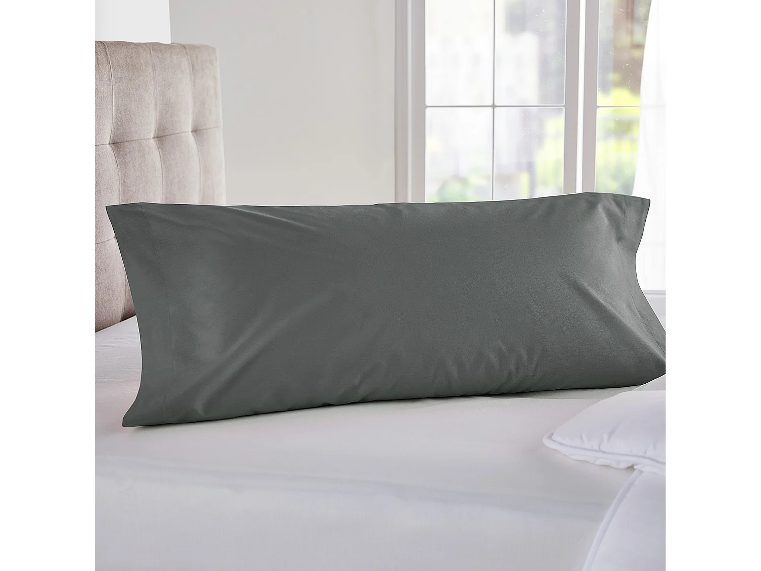 100% katoenen ademende kussenhoes 140 thread count grijze kleur