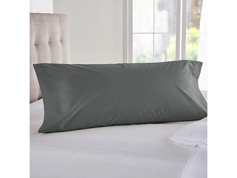 Taie d'oreiller 100 % coton 140 fils respirante Gris