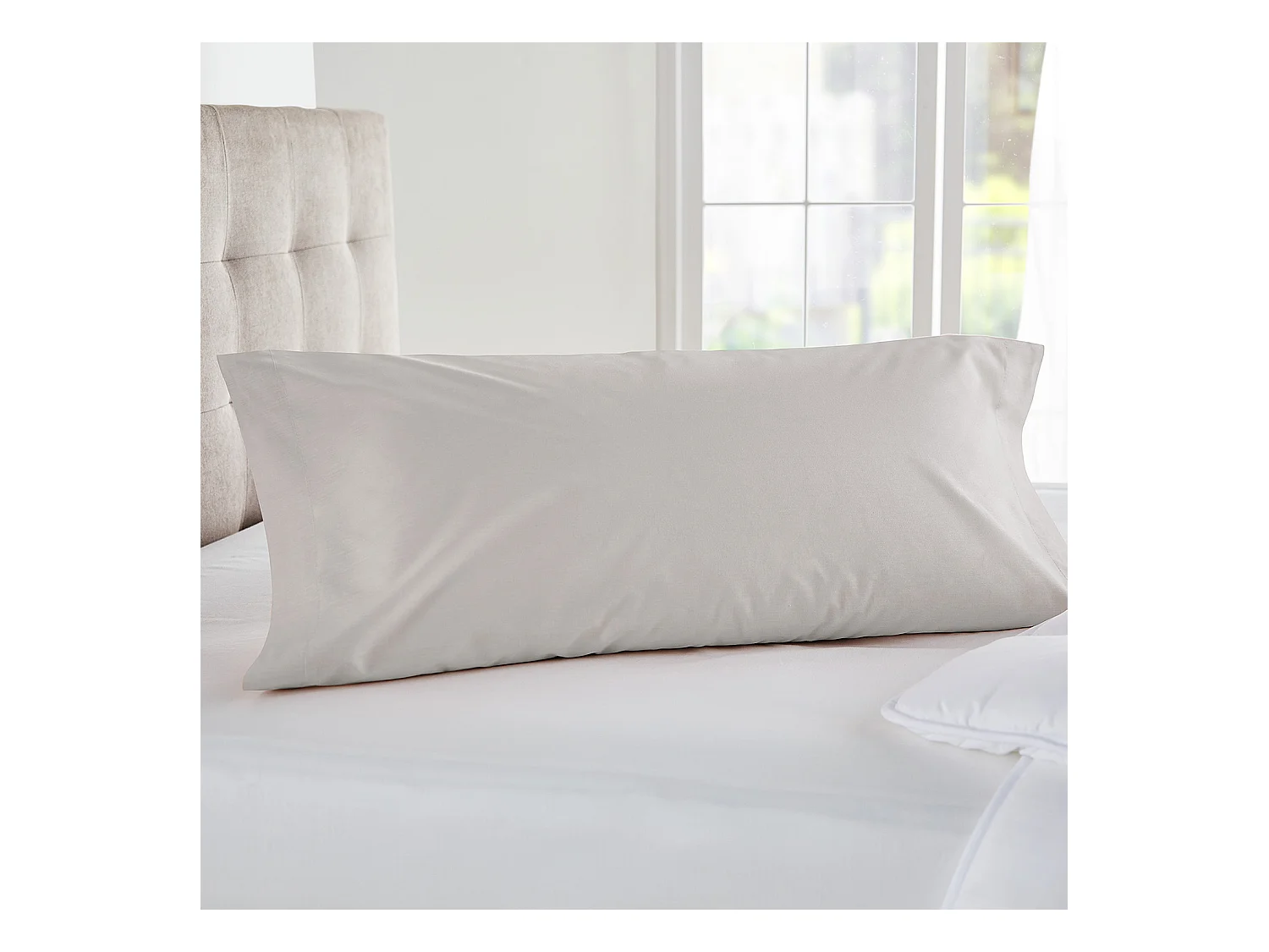 Taie d'oreiller 100 % coton 140 fils respirante Brun clair