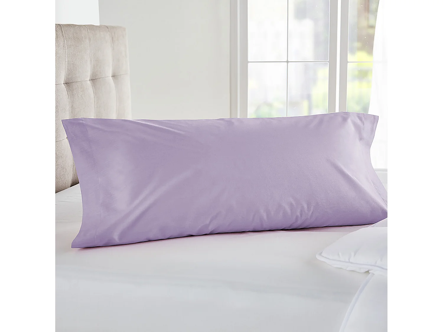 Taie d'oreiller 100 % coton 140 fils respirante Lila