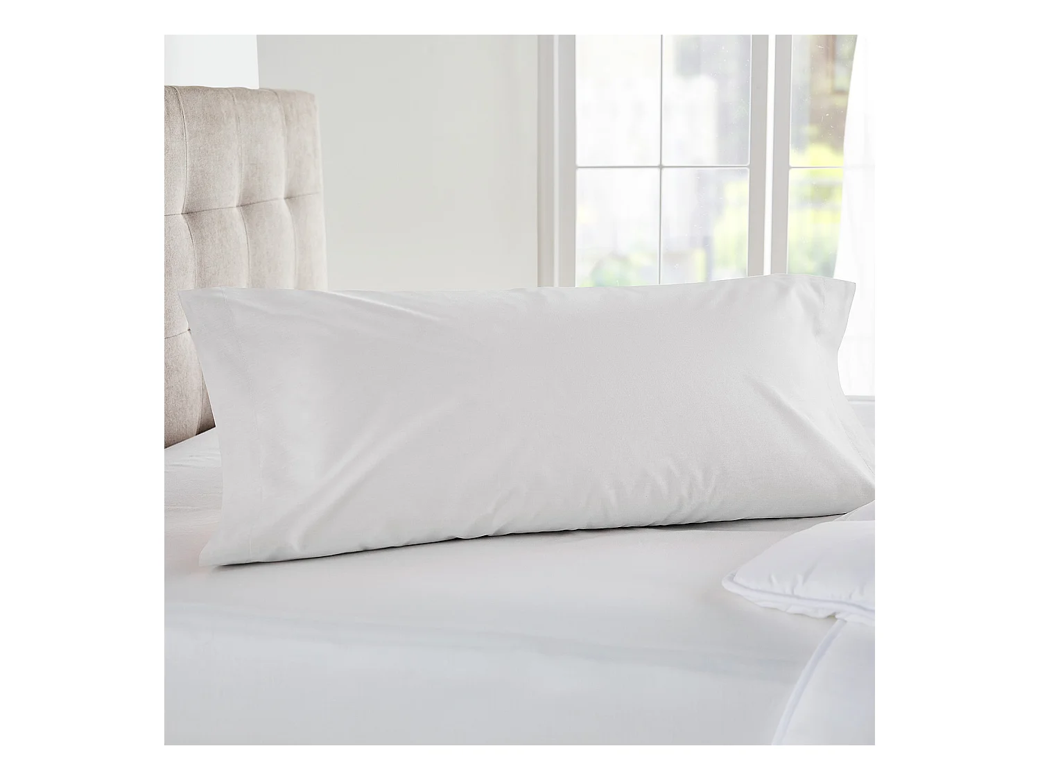 Taie d'oreiller 100 % coton 140 fils respirante Blanc