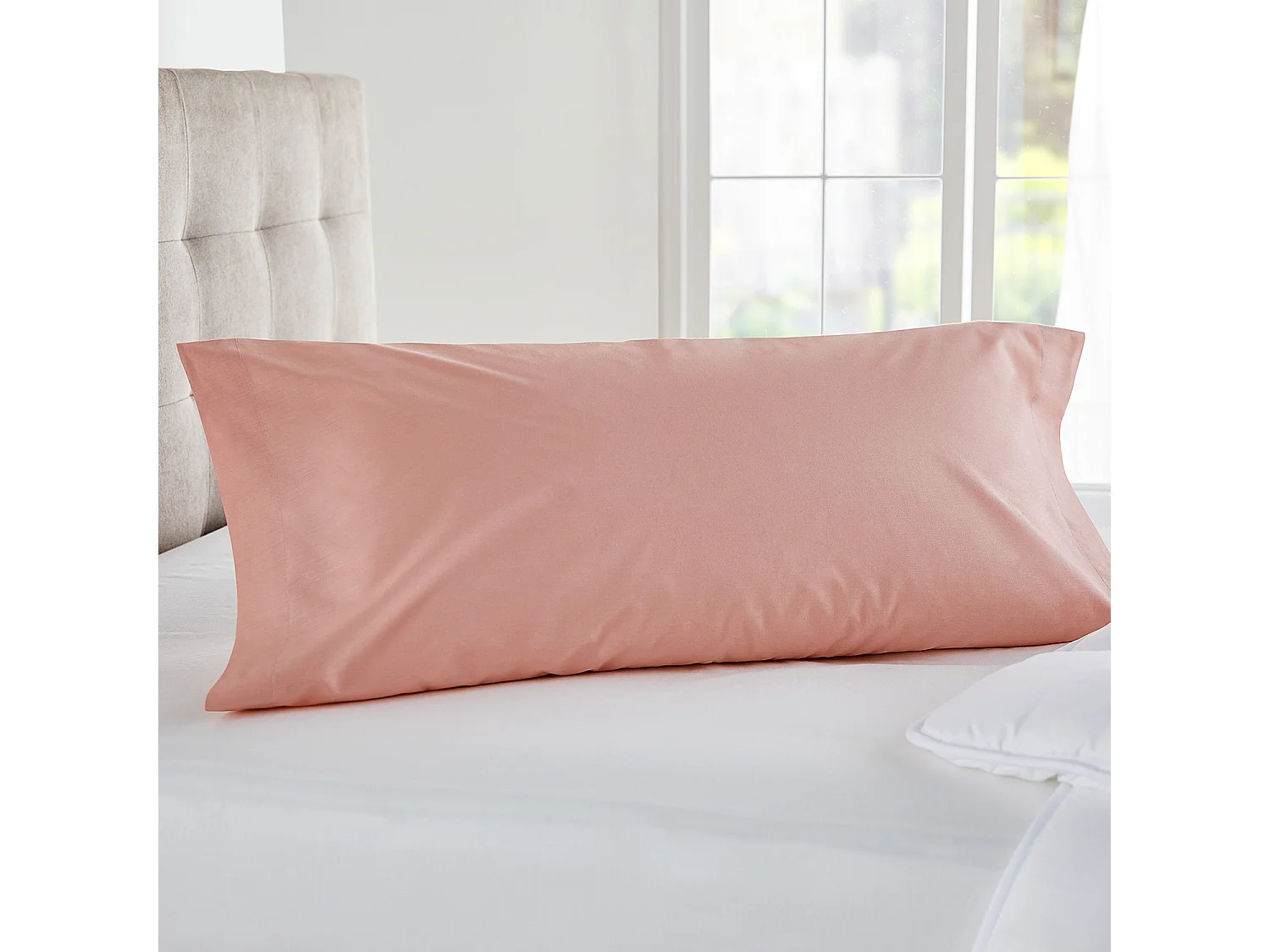 Taie d'oreiller 100 % coton 140 fils respirante Saumon