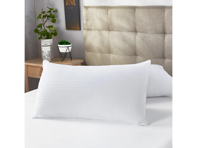 Lot de 2 taies d'oreiller, 100% coton rayé